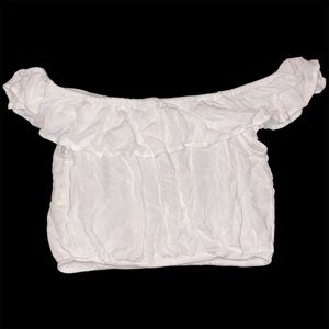 Ruffled Off-Shoulder White Blouse